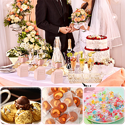 Geschenkverpackungsboxen aus Papier für Hochzeiten mit Polyesterband&nbsp;CON-WH0105-07