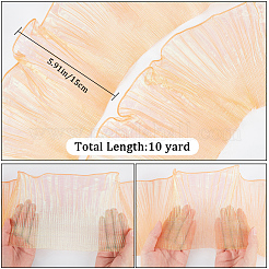 10 Yard plissiertes Spitzenbesatzband aus Polyester in Meerjungfrauenfarbe&nbsp;DIY-WH0419-44B