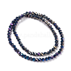 Brins de perles de verre électrolytiques à facettes rondes plaquées arc-en-ciel (32 facettes)&nbsp;X-EGLA-J130-FR15
