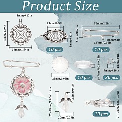 DIY Blanko Kuppel & Engel Legierung Hochzeitsstrauß Charm Herstellungsset&nbsp;DIY-SC0025-10