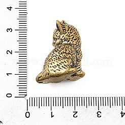 Messing Katze Miniatur Figuren Statuen für Home Office Desktop Ornament&nbsp;KK-S335-04AB-A
