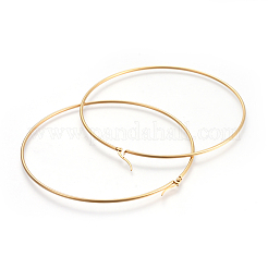 Pendientes de aro grande de acero inoxidable 201&nbsp;EJEW-A052-20G-G