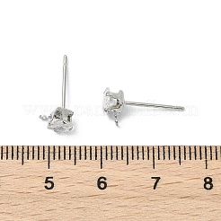 Chiusura per orecchini a perno quadrata in ottone trasparente con zirconi cubici Shegrace&nbsp;XGR0103P-115P