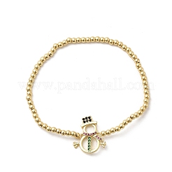 Weihnachts-Armbänder aus Messing mit Mikropflaster und Zirkonia&nbsp;LS-BJEW-K289-01A-G