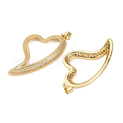 Pendentifs avec zircon cubiques à micro-pavés en laiton&nbsp;KK-K408-51G-03