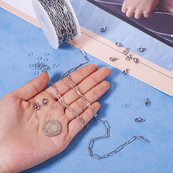 304 Edelstahl Büroklammer Ketten Armband Halskette DIY Herstellung Kit&nbsp;DIY-TA0009-67