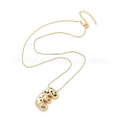 Collares colgantes con letras de circonita cúbica micropavé de latón&nbsp;LS-KK-Z069-01G-E