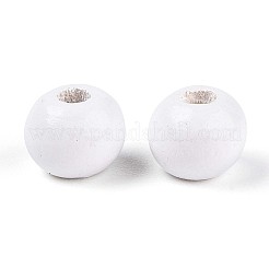 Sprühlackierte runde Perlen aus natürlichem Schima-Holz&nbsp;WOOD-T032-6mm-30