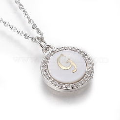 Colliers pendentif initiale en laiton&nbsp;NJEW-I230-24P-G