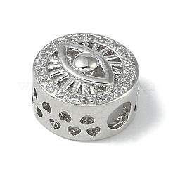Placage de crémaillère en laiton micro pavé de perles de zircone cubique claires&nbsp;KK-A220-07P