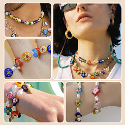 160 pz. 10 stili di perline di lampwork millefiori fatte a mano&nbsp;LAMP-PA0001-82