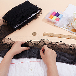 Ruban de dentelle plissée en polyester à trois couches de 5 m&nbsp;OCOR-PH0004-06B