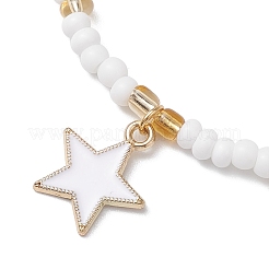 10 pièces 10 styles de perles de rocaille en verre ensembles de bracelets extensibles&nbsp;BJEW-MZ00095