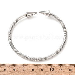 Bracelets joncs ouverts à double cône en acier inoxydable 304 pour femmes&nbsp;SA-CBA2192-03P