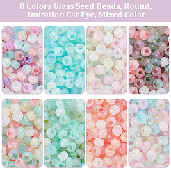 80g 8 Farben Glas Saatperlen&nbsp;GLAA-PH0003-68A