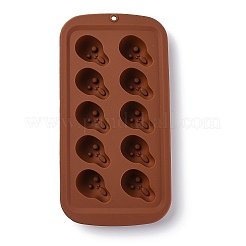Moules en silicone de qualité alimentaire en forme de crâne d'halloween&nbsp;X-DIY-H126-01
