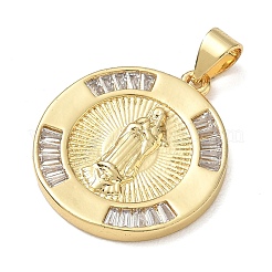 Pendentifs en laiton zircon cubique transparent&nbsp;CU-CBAC7ED-02G