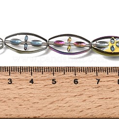 Brins de perles de verre transparentes galvanisées&nbsp;GL-CBA98F0-08D