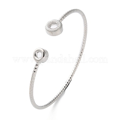 Bracelet manchette ouvert en zircone cubique transparente&nbsp;BJEW-G737-01P-02