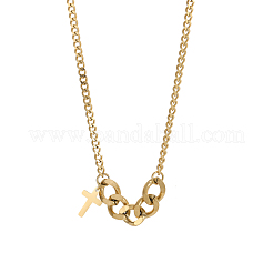 Collier pendentif à maillons gourmette en acier inoxydable 304&nbsp;OY002-38G