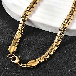 Collares de cadena de caja de acero inoxidable 201 para hombres&nbsp;STAS-V011-01B-G-1