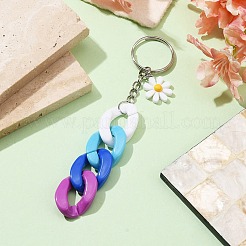 Porte-clés en chaîne gourmette en acrylique&nbsp;KEYC-JKC00633-03