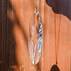 Ovale K9-Blumen-Sonnenfänger aus Glas für hängende Dekorationen im Garten oder im Freien&nbsp;PW-WG54667-01