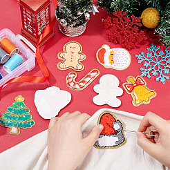 12 stücke 6 stil weihnachtsthema handtuch stickerei tuch selbstklebende flecken&nbsp;PATC-FG0001-46