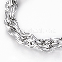 Bracciali a catena in corda di acciaio inossidabile 201 anti-appannamento&nbsp;BJEW-F292-09P