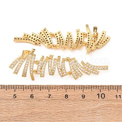 Pendientes colgantes de latón multicapa con micro circonitas cúbicas transparentes para mujer.&nbsp;EJEW-F418-24G