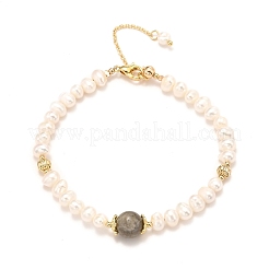 Braccialetti naturali labradoriti in rilievo&nbsp;BJEW-D447-17G