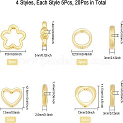 20 Stück 4 Stil Rack Plating Legierung Perlenrahmen&nbsp;FIND-CA0006-18
