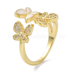 Schmetterling echte 18k vergoldete Manschettenringe für Mädchen Frauen Geschenk&nbsp;ZIRC-C021-14G