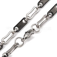 Collier chaîne à maillons ovales en acier inoxydable 201&nbsp;NJEW-F222-38EBP-02