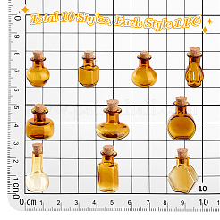 10 Stück Miniatur-Glasflaschen in 10 Stilen&nbsp;GLAA-PH0004-09