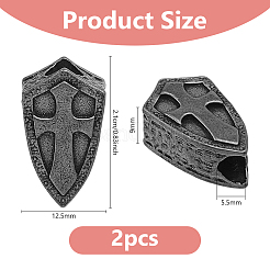 2 perlina europea in ottone&nbsp;KK-DC0004-80B