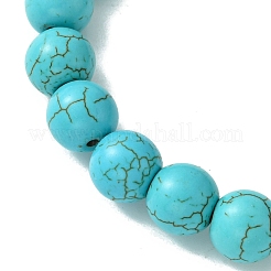 Gefärbt synthetischen howlite Elefanten Stretch-Armbänder&nbsp;BJEW-JB01338