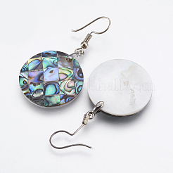 Ohrringe aus Ohrschalen / Paua-Muscheln&nbsp;EJEW-F147-C13