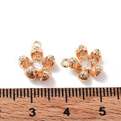 Breloques en laiton avec zircone cubique de micro pave&nbsp;X-KK-F871-34G