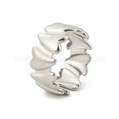 Offene Manschettenringe aus 304 Edelstahl mit Herzmotiv für Damen&nbsp;RJEW-G338-19P