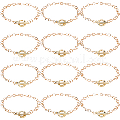12 bracciale a catena in lega per donna e uomo&nbsp;BJEW-SC0001-60G