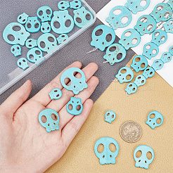 4 Stränge 4 Stile gefärbte synthetische türkisfarbene Perlenstränge-Sets&nbsp;G-AR0005-41B