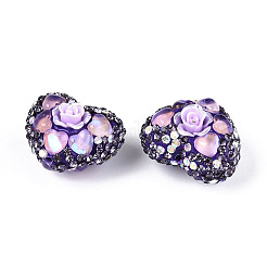 Herzförmige Polymer Clay Pflaster Strass Perlen&nbsp;RB-T018-03A