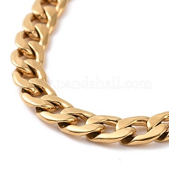 Bracelet à maillons cubains en acier inoxydable 304 plaqué PVD sous vide pour hommes et femmes&nbsp;BJEW-E031-07G