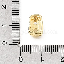 Barre distanziatrici iniziali in ottone con micro pavé di zirconi cubici trasparenti&nbsp;KK-E802-34G-B