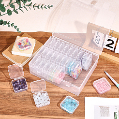 Rechteckige Aufbewahrungsboxen aus Kunststoff mit 30 quadratischen Mini-Etuis für Nagelkunst und Kleinteile&nbsp;CON-PA0001-09