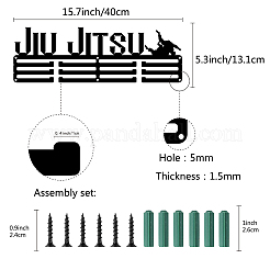 Wort Jiu Jitsu Mode Eisen Medaille Aufhänger Halter Display Wandregal&nbsp;ODIS-WH0021-038