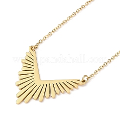 Halskette mit Sonnenstrahl-Anhänger aus 304er Edelstahl für Damen&nbsp;NJEW-Q318-02G
