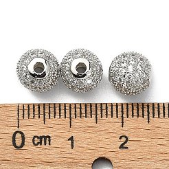 Cz Messing-Mikro pflastern Klasse AAA klare Farbe Zirkonia runde Perlen&nbsp;KK-O065-8mm-05P-NR