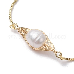 Bracelet coulissant à maillons en perles naturelles&nbsp;BJEW-JB10055